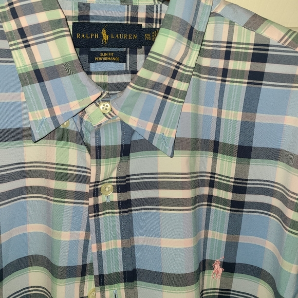 RALPH LAUREN POLO SLIM FIT PERFORMANCE BUTTONDOWN SHIRT XXL - Picture 2 of 2